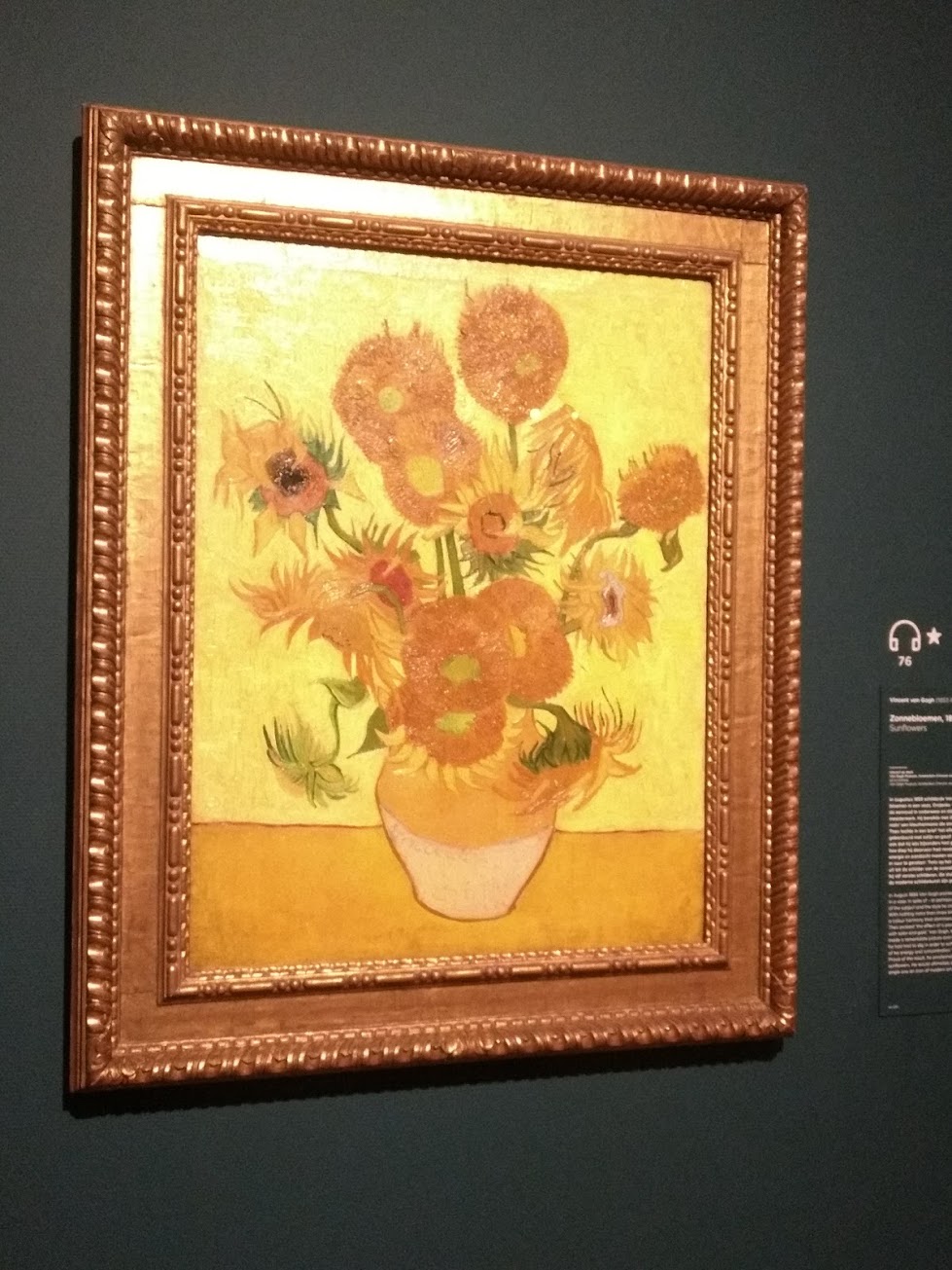 Van Gogh's Sunflowers on display in a museum visited during the Belgium fellowship