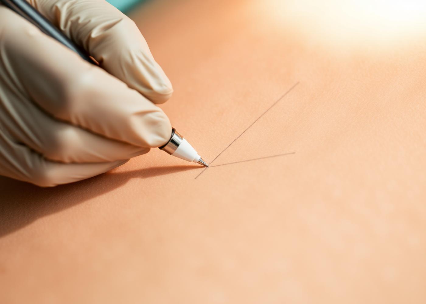 Surgical planning marks drawn before an operation