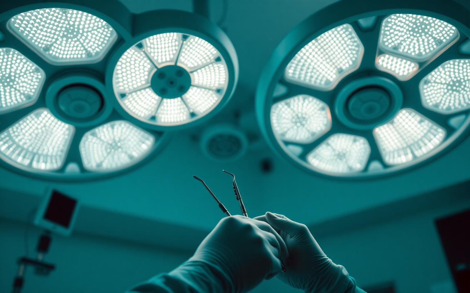 Operating theatre prepared for a plastic surgical procedure